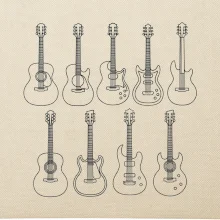 Typy gitár čiernej kresby