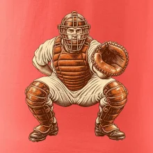 Baseballový catcher retro rytina
