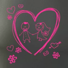 Svadba - kreslené srdce