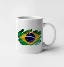 Brazília vlajka vodovej farby