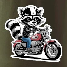 Mýval na motorke kreslený