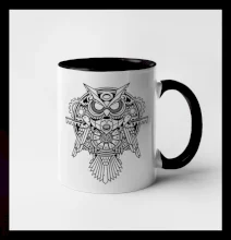 Steampunk sova čiernobiela Steampunk sova čiernobiela