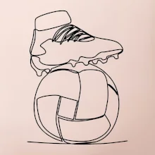 Futbalová lopta kopačka jedným ťahom