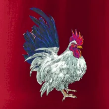 Kohút kreslený biely