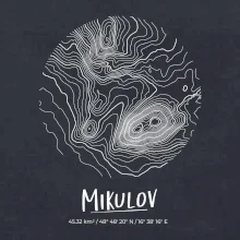 Mikulov - vrstevnice v kruhu