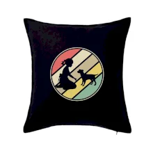 Retro kruh - dievča a šteňa