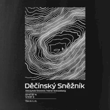 Děčínský Sněžník - vrstevnice v obdĺžniku