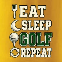 Eat sleep golf repeat typografie