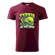 Tenisová raketa a míček eat sleep repeat