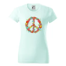 Peace symbol červené kvety