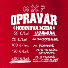 Hodinová mzda - opravár