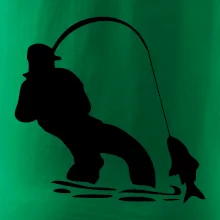 Rybár ťahajúce rybu