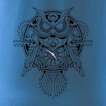 Steampunk sova čiernobiela