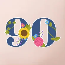 Kvetinové číslo kreslené - 90