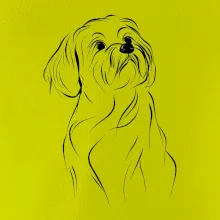 Lhasa Apso čierny nákres slabej linky