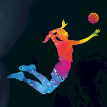 Volejbalistka splash s loptou