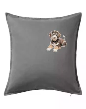 Lagotto romagnolo ležiaci vyšívaný na prsníku