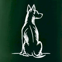 Pes kreslený zozadu