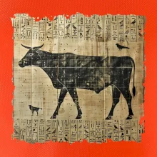 Egyptské hieroglyfy krava