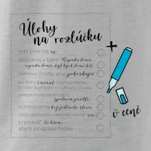Tričko na rozlúčku s úlohami pre ženícha - lineárne