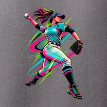 Baseballová nadhazovačka neonový pop art