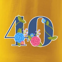 Kvetinové číslo kreslené - 40