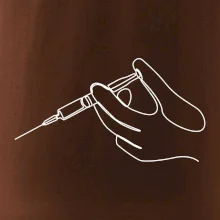 Ruka a injekcia jedným ťahom