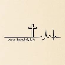 Jesus Saved My Life kríž ekg