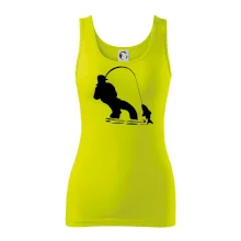 Rybár ťahajúce rybu