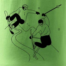 Lyžovanie - kreslené obrázok