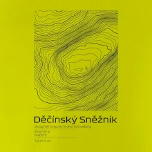 Děčínský Sněžník - vrstevnice v obdĺžniku