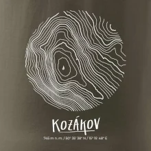 Kozákov - vrstevnice v kruhu