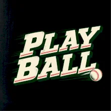 Play ball retro sportovní nápis