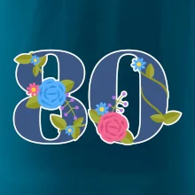 Kvetinové číslo kreslené - 80