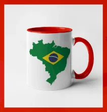 Brazília vlajka v mape