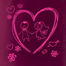 Svadba - kreslené srdce