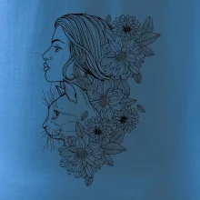 Žena a kočka - kreslená