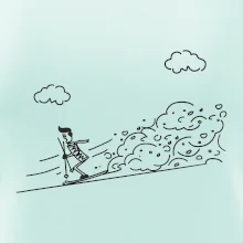 Kreslený lyžiar na horách