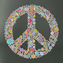 Peace symbol lístočky