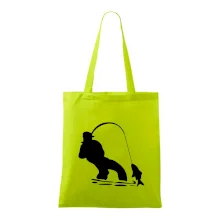 Rybár ťahajúce rybu