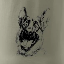 Čiernobiela karikatúra Nemecký ovčiak