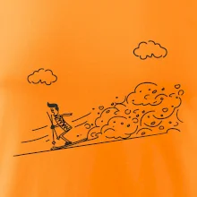 Kreslený lyžiar na horách