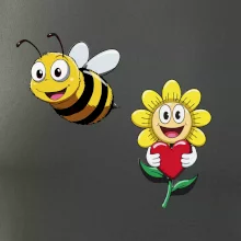 Parové tričko - Včela a kvetina