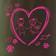 Svadba - kreslené srdce