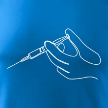 Ruka a injekcia jedným ťahom