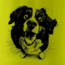 Čiernobiela karikatúra Bernský salašnícky pes