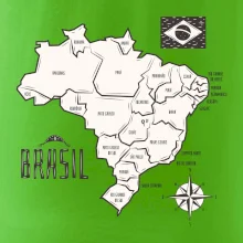 Brazília mapa s názvami regiónov