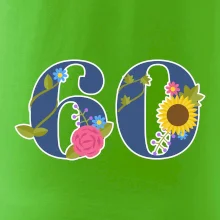 Kvetinové číslo kreslené - 60 Kvetinové číslo kreslené - 60