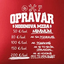 Hodinová mzda - opravár