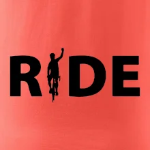 Ride - nápis s cyklistom